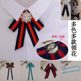 High-grade temperament corsage collar flower bow tie pin bow shirt collar decoration collar pin wild big ribbon