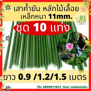 สินค้า หลักไม้เลื้อย 10แท่ง ไม้ค้ำต้นไม้ 11มม. ไม้ปักต้นไม้ เสาค้ำต้นไม้ เสาไม้เลื้อย ไม้ค้ำไม้เลื้อย ไม้ค้ำยัน เหล็กเคลือบ