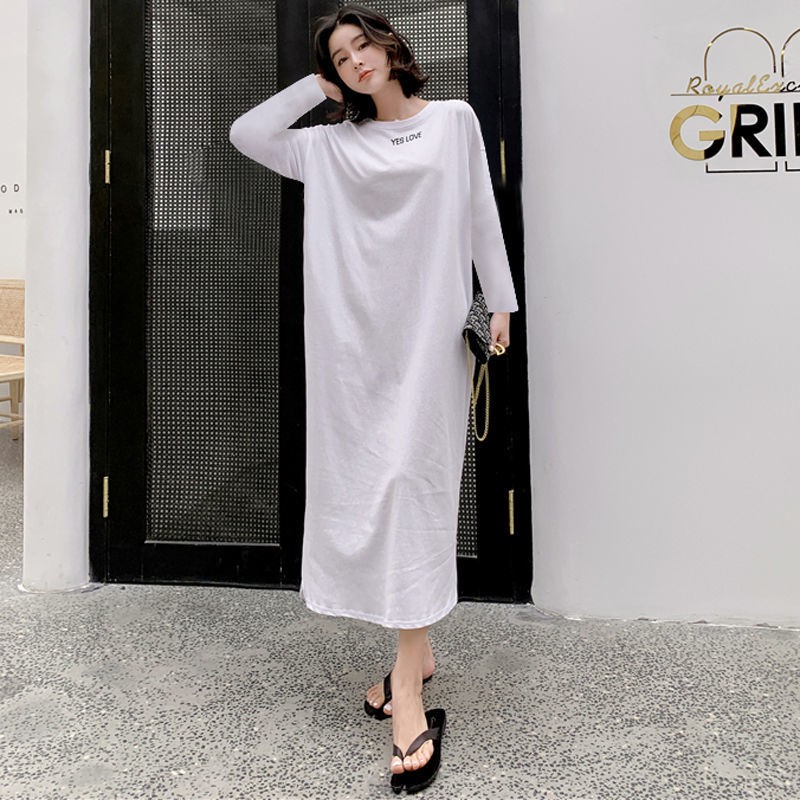 korean-style-dress-long-sleeve-long-loose-dress