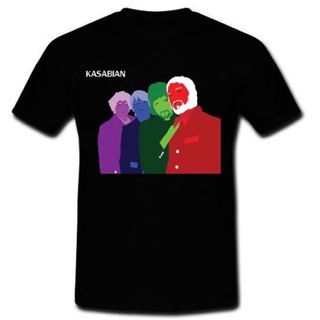 เสื้อคู่รัก - KASABIANภาษาอังกฤษอินดี้ร็อควงvelociraptorสหราชอาณาจักรใบปลิวเสื้อยืดTeeCoolลําลองแขน