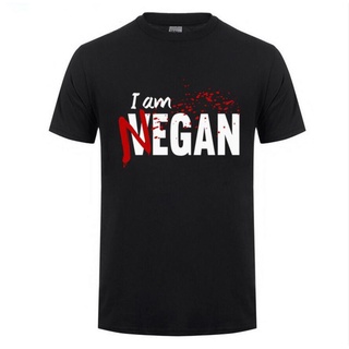 เสื้อยืดผ้าฝ้ายพิมพ์ลายขายดี เสื้อยืดแขนสั้น พิมพ์ลาย Negan Lucille Walking Dead Negan Lucille แฟชั่นสําหรับผู้ชาย