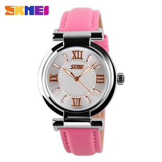 SKMEI Watch Women Fashion Luxury Brand Watches 3Bar Waterproof Simple Leather Strap Women Quartz Wristwatches reloj