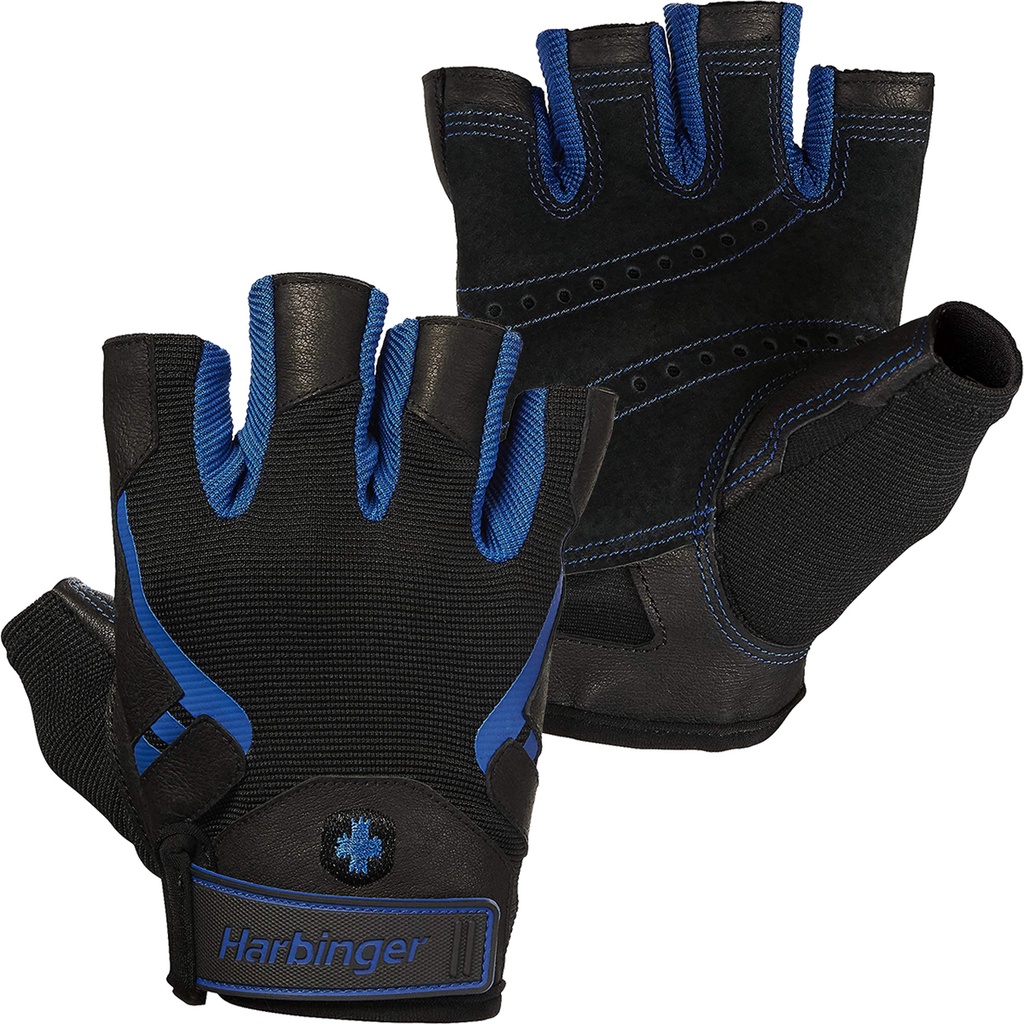 harbinger-pro-glove-black-blue-ถุงมือฟิตเนส-เล่นเวท-ยกน้ำหนัก-ถุงมือออกกำลังกาย