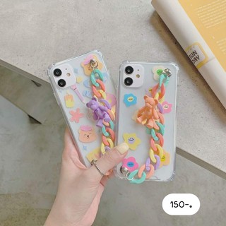 งานโซ่มาใหม่❣️❣️สวยมากกก 🐻เคสโซ่หมีสีม่วง /เคสโซ่หมีสีส้ม