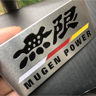 สติกเกอร์ป้ายโลหะอลูมิเนียม 3D อุปกรณ์เสริม สําหรับตกแต่งรถยนต์ MUGEN POWER Honda Jazz Civic Accord 7