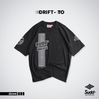 Sudd เสื้อยืดโอเวอร์ไซส์ รุ่น Drift-to สีท็อปดำ