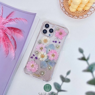 เคสดอกไม้ ไข่มุก ดอกชมพู ดอกเดชี่ i13 pro max s22 ultra note20 a53 a73 reno7 v23 เคสกันกระแทก