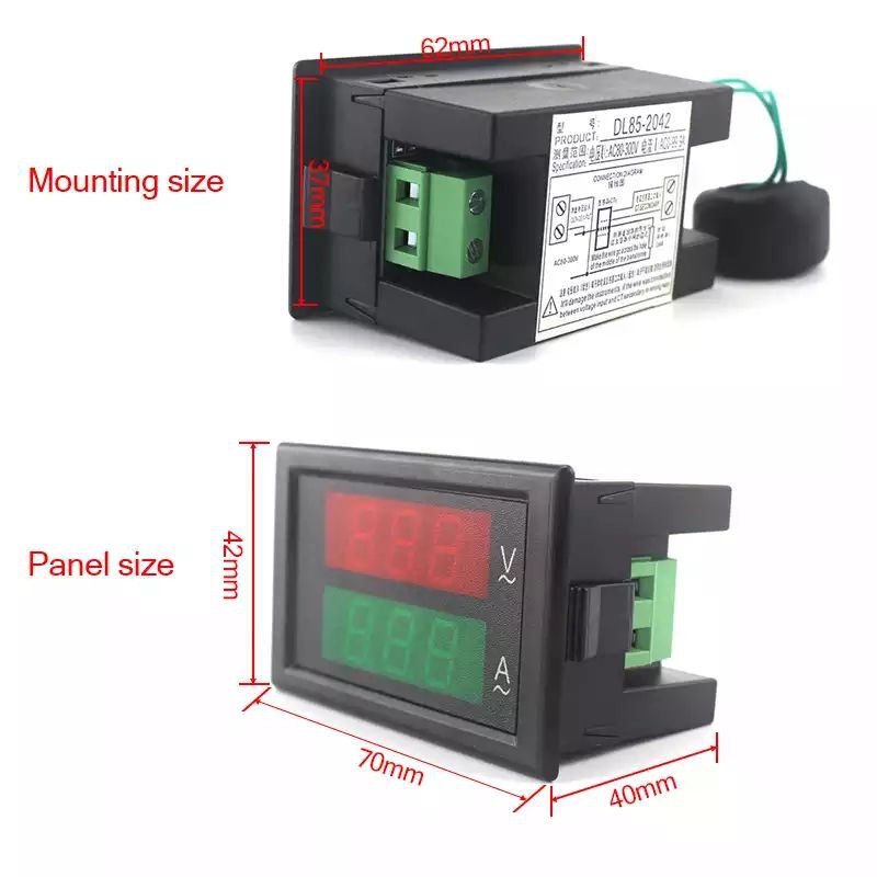 ดิจิตอล-ac-โวลต์มิเตอร์แอมป์มิเตอร์-ac-80-300v