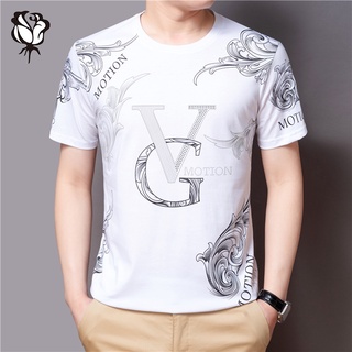 ผ้าฝ้ายฤดูร้อนคอกลมเสื้อยืดแขนสั้นผู้ชายเสื้อยืดเยาวชนสไตล์จีน