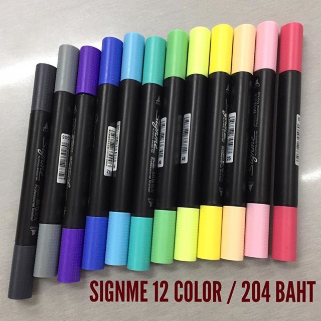 ราคาและรีวิวSignme set 12 color rainbow