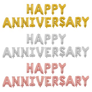 บอลลูนฟอยล์รูปตัวอักษร Happy Anniversary 16 นิ้ว 16 ชิ้นสําหรับตกแต่ง