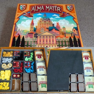 Alma Mater Boardgame and the New Students mini-expansion: Organizer (Sleeved Cards) - กล่องจัดเก็บอุปกรณ์