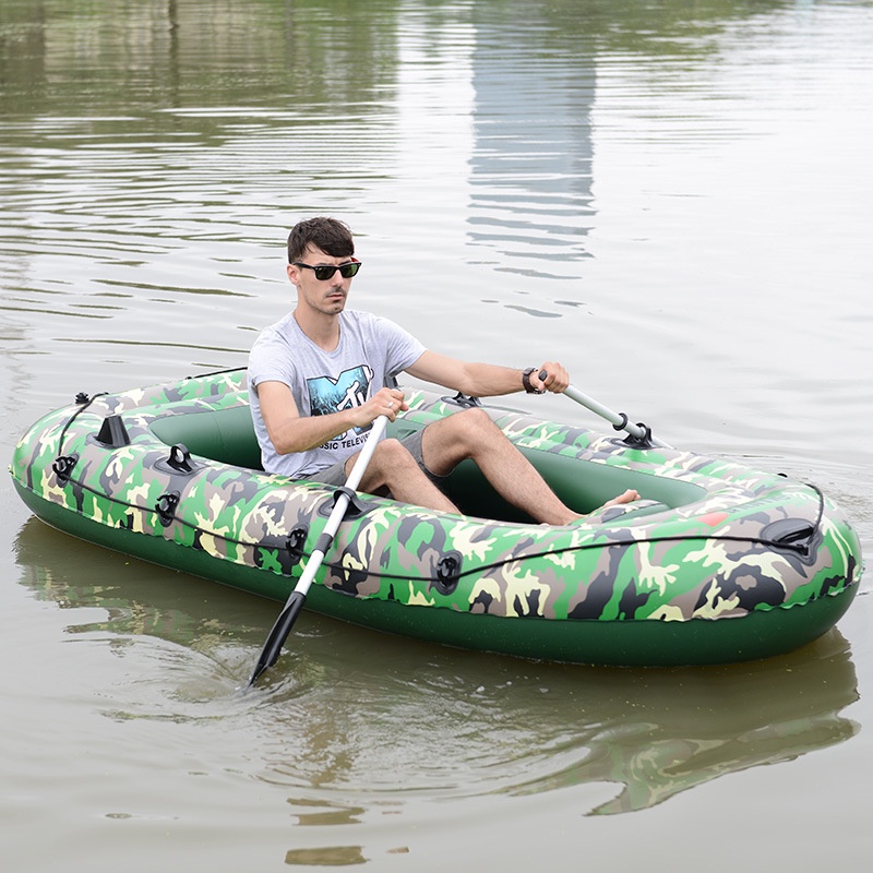 ภาพสินค้าเรือยางเป่าลม เรือคายัค 3 ท่าน Inflatable boat เรือตกปลา เรือพลาสติก เรือยาง เรือชูชีพ หนา ทนทาน พับเก็บได้ แบริ่ง 350kg จากร้าน gingpaimall บน Shopee ภาพที่ 3