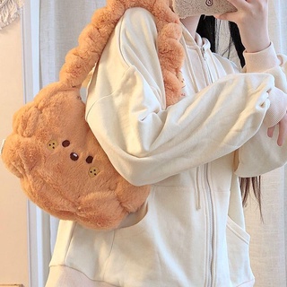 🎊พร้อมส่ง🍀🐋กระเป๋าสะพายข้างขนยาวสำหรับผู้หญิง new ins student all-match plush portable shoulder bag