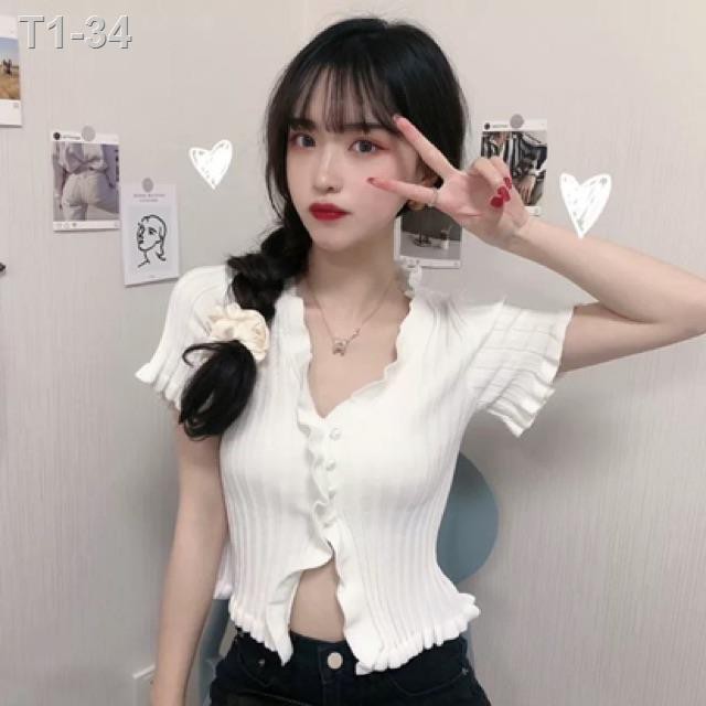 พร้อมส่ง-004-ครอปติดกระดุมผ่า-ทรงเจนนี่-jenny-bp
