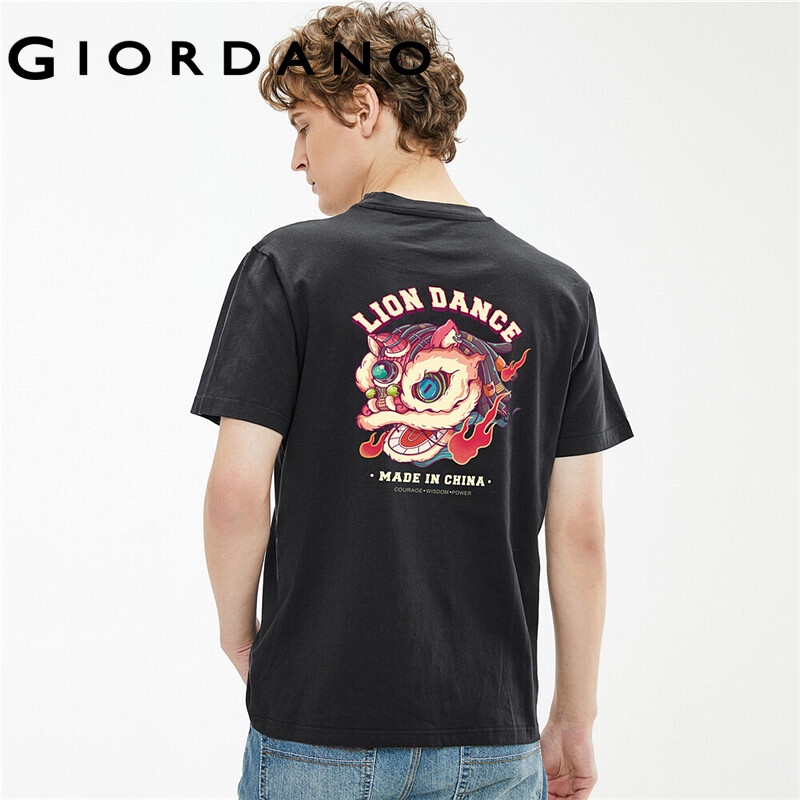 giordano-men-t-shirts-printed-cotton-summer-t-shirts-ribbed-crewneck-short-sleeves-t-shirts-rega-series-free-shipping