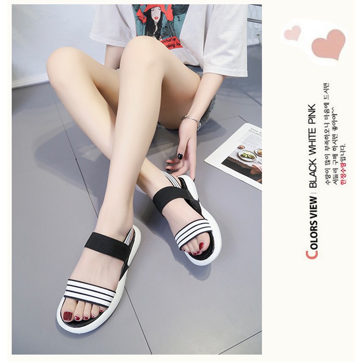 ภาพหน้าปกสินค้าWomen's Sandals รองเท้าแตะรัดส้น 2สาย น้ำหนักเบาสบาย ไม่ลื่น สไตล์เกาหลี (2สี) S004