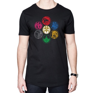 [S-5XL] เสื้อยืด พิมพ์ลายโลโก้ Power Rangers สไตล์มินิมอล สําหรับผู้ชาย