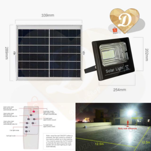 สปอร์ตไลท์-โซล่าเซลล์-40w-คุณภาพสูง-solar-cell-sport-light