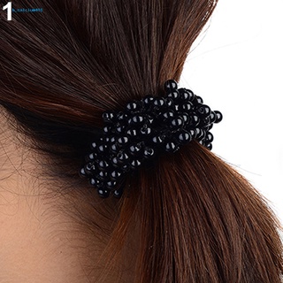 Farfi  Fashion Women Faux Pearls Beads Hair Band Rope Scrunchie Ponytail Holder