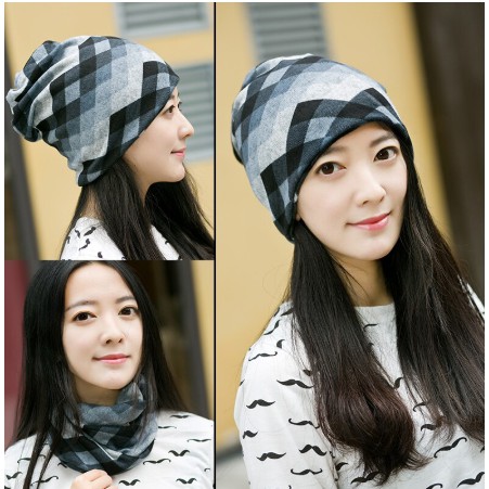 หมวก-หมวกเกาหลีผู้หญิง-คลาสสิกฮิปฮอป-ผ้าพันคอ