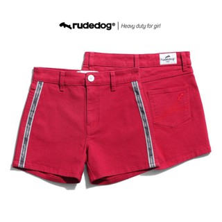 Rudedog กางเกงขาสั้นหญิง สีแดง รุ่น Side classic