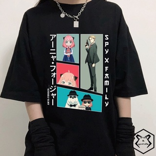 เสื้อยืดคอกลม แขนสั้น พิมพ์ลายกราฟฟิคการ์ตูน Spy X Family แฟชั่นฤดูร้อน สําหรับผู้หญิง