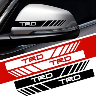 สติกเกอร์ โลโก้ TRD สะท้อนแสงได้ 2 ชิ้น สำหรับติดตกแต่งกระจกมองหลังรถยนต์ Toyota CROWN