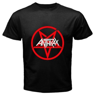 เสื้อยืด พิมพ์ลายสัญลักษณ์วงร็อค Antrax ดาวห้าแฉก สีดํา แฟชั่นสําหรับผู้ชาย