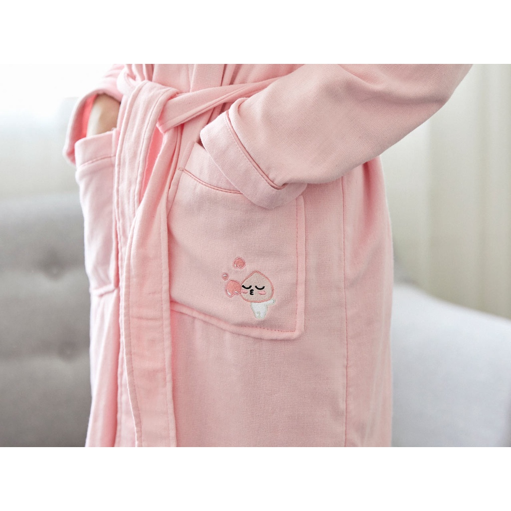 พร้อมส่ง-kakaofriends-bath-robe-apeach-เสื้อคลุมอาบน้ำเอพีช