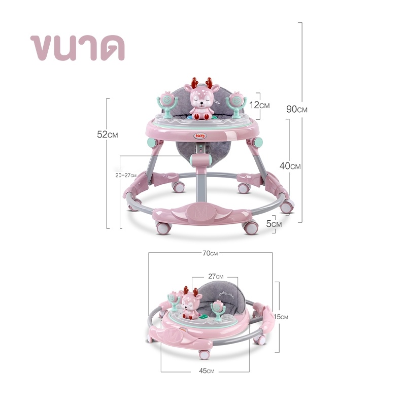 รถหัดเดินเด็ก-หัดเดินเด็ก-รถหัดเดิน-รถวงกลม-พับได้-ถาดโมบาย-มีเสียง-มีไฟ-รุ่น-dear