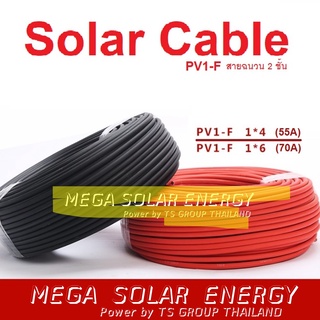 ภาพหน้าปกสินค้าSolar Cable สายไฟโซล่าเซลล์ Solar cell PV ขนาด 4,6 SQM ฉนวน 2 ชั้น XLPE สีแดง-สีดำ_แบ่งขายเป็นเมตร ซึ่งคุณอาจชอบสินค้านี้