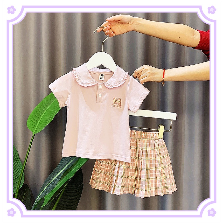 ราคาและรีวิวเสื้อผ้าเด็กเกาหลี ชุดฤดูร้อนสำหรับเด็กผู้หญิง ใหม่ เสื้อผ้าเด็ก 3 ขวบสไตล์ตะวันตก