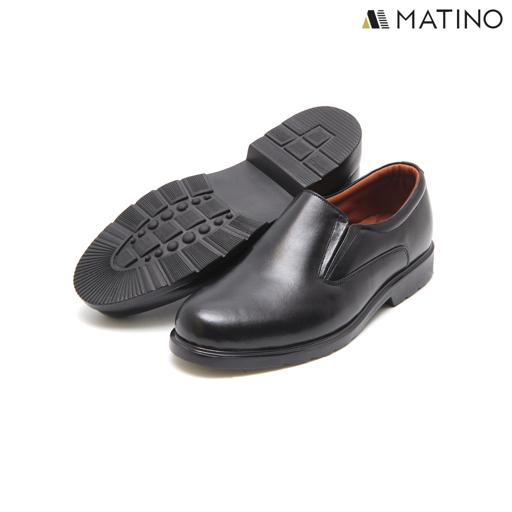 ภาพสินค้าMATINO SHOES รองเท้าชายคัทชูหนังแท้ รุ่น TS 1006 - BLACK จากร้าน matinoshoes บน Shopee ภาพที่ 2