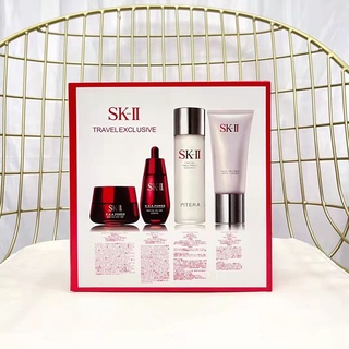 SK-II/SKII/SK2/SKii/skii Formal Skincare 4 Four-piece Cream 80g. Small Red Bottle Essence 50ml. Fairy Water 160ml. Facial Cleanser 120ml