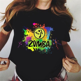 เสื้อยืดแขนสั้นลําลอง พิมพ์ลายกราฟฟิค Zumba แฟชั่นฤดูร้อน สําหรับผู้หญิง