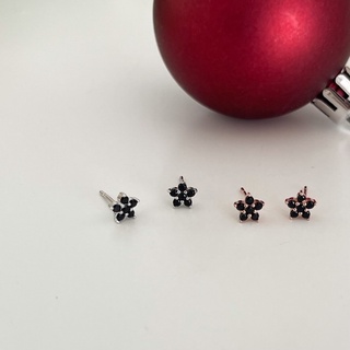 (โค้ด X8SFXJ ลด 20%) A.piece  ต่างหูเงินแท้ [all silver 925] midnight flower earrings