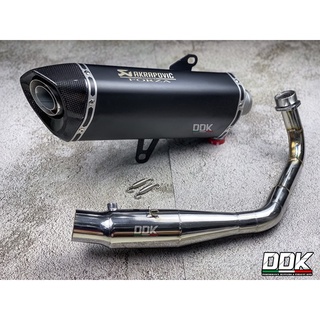 ท่อแต่ง Forza350 ADV350ปลายท่อตรงรุ่น คอบอมใหญ่สแตนเลส 18 นิ้ว เลสสีดำ ปากคาร์บอนแท้ ปากเฉียง โลโก้เลเซอร์