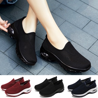 SKYE รองเท้าผ้าใบ สีดำ สำหรับผู้หญิง ขนาด35-42 รองเท้ากีฬาสลิปออนผู้หญิงแฟชั่น