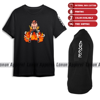 เสื้อสีขาว - 🔥บาจูพอร์ตกัสดี.ACEONEPIECEเสื้อยืดคอกลมLenganPendekการ์ตูนอะนิเมะเสื้อยืด100%ผ้าฝ้าย