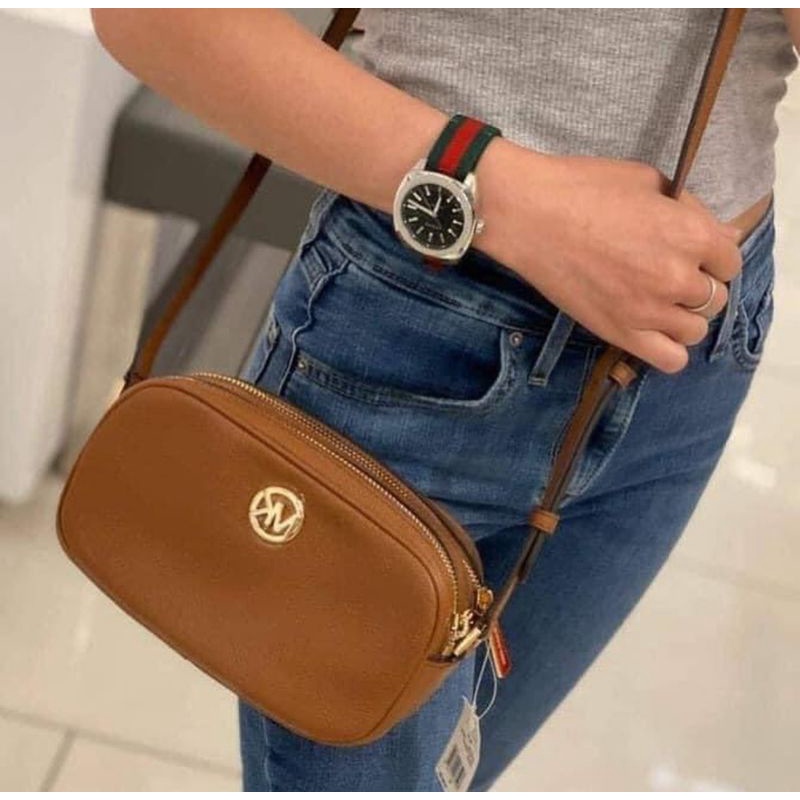 MK Crossbody 2 38H9CFTC6L MICHAEL KORS FULTON LUGGAGE DBL ZIP CROSSBODY LEATHER Shopee Thailand