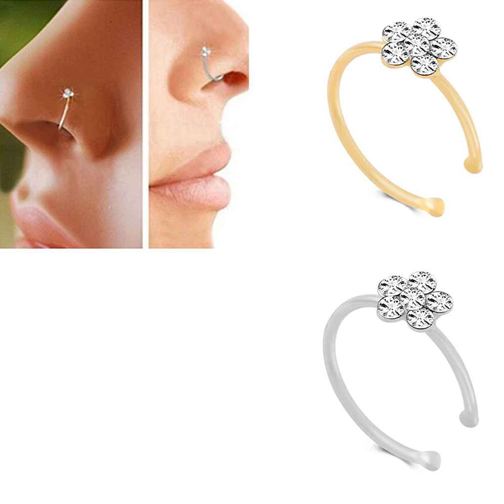 rhinestone-flower-fake-hoop-nose-ring-punk-fake-lip-clip-girl-nostril-hoop-ear-hoop-ring-body-jewelry