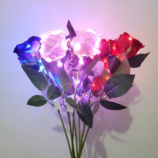 พร้อมส่ง ~ ดอกกุหลาบเรืองแสง LED ของขวัญวันวาเลนไทน์