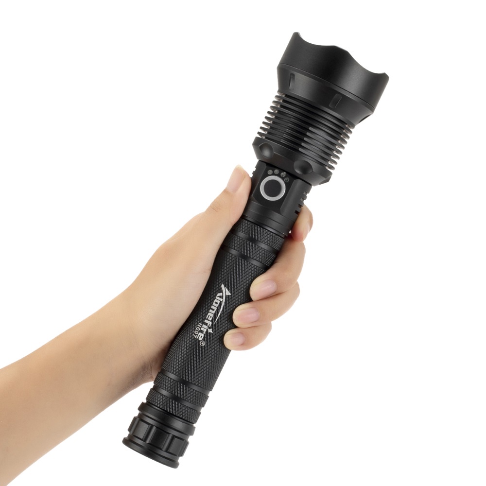 Alonefire H007 8000 Lumen Xhp70 ไฟฉายไฟ LED กันน้ําชาร์จสาย USB เหมาะ ...