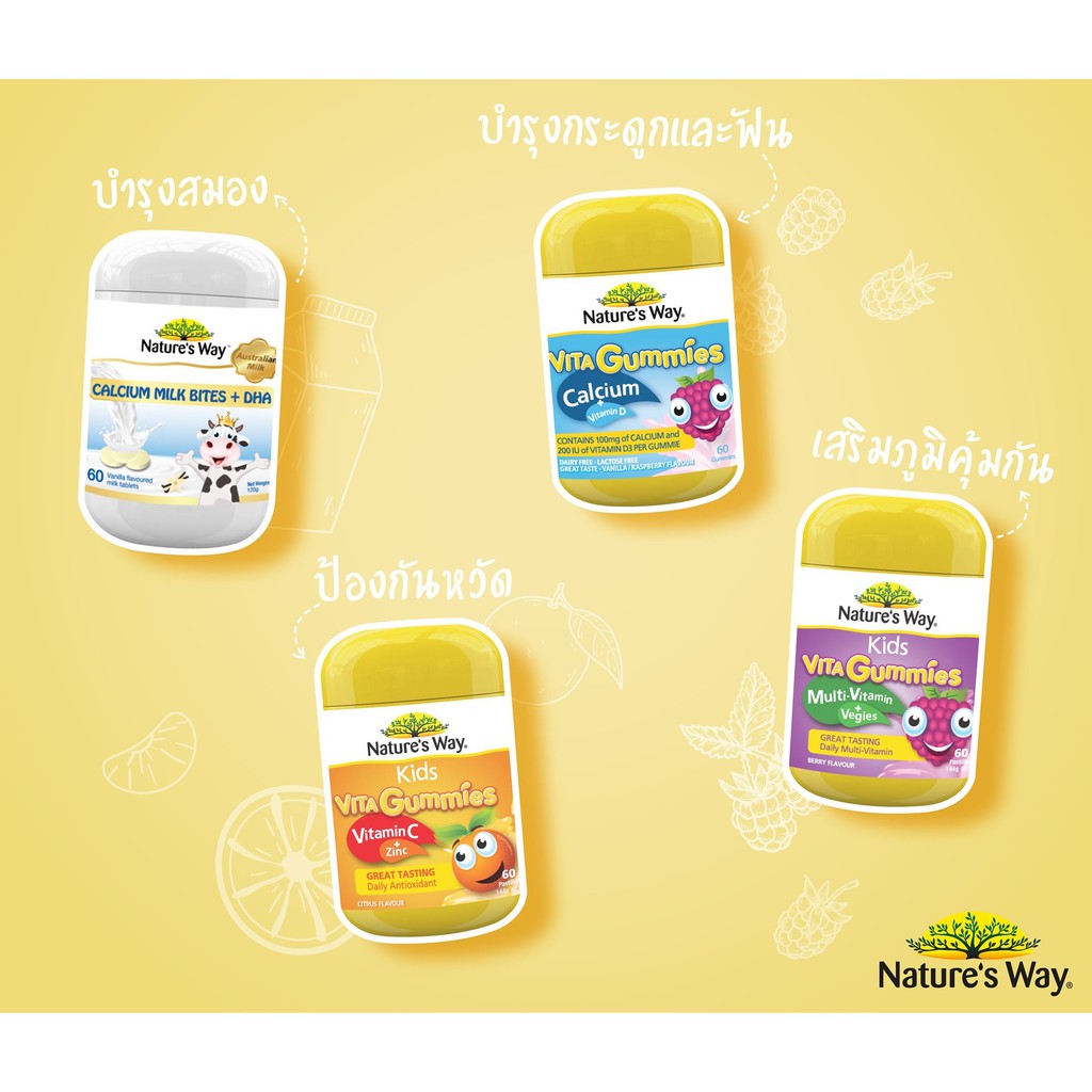 ภาพหน้าปกสินค้าNatures Way Kids วิตามิน กัมมี่ เม็ดเคี้ยว 60 เม็ด/ขวด