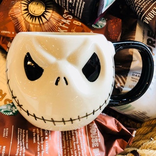 💞Hot sale💞Creative American Halloween Anime อุปกรณ์ต่อพ่วงถ้วยน้ำเซรามิค Christmas Eve Jack Mug ถ้วยกาแฟส่งถ้วย Brush