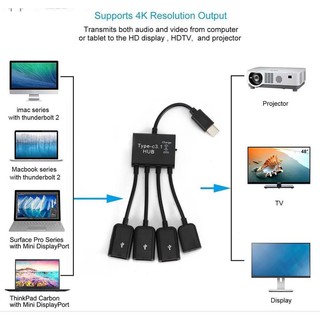อะแดปเตอร์แปลง 4 in 1 Multi Type C to USB 2.0 OTG Cable Data