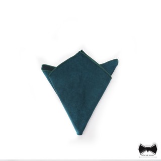 ผ้าเช็ดหน้าสูทซูเอท - เขียวหัวเป็ด-Suede pocket square Dark Forest Green