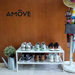 Amove ชั้นวางรองเท้า 2 ชั้น สีขาว เหล็กหนา แข็งแรง ทนทาน งานสวย ประกอบง่าย AM-S2112-WH