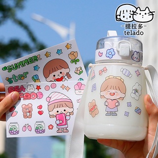 Telado สติ๊กเกอร์กันน้ำ ลายการ์ตูนกระต่ายน่ารัก สติ๊กเกอร์ตกแต่ง DIY